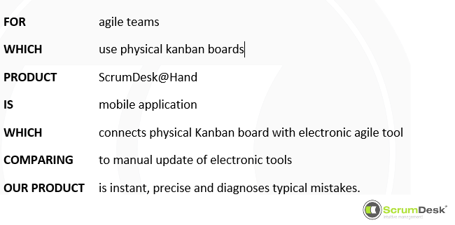 elevator statement priklad Ako vytvarame ScrumDesk produkt Elevator Statement Example ScrumDesk Scrum