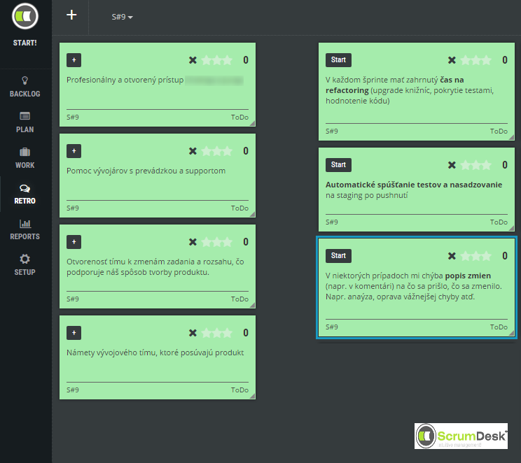 scrumdesk retrospective