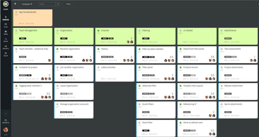 ScrumDesk User Stories Map Produktovy backlog Product Backlog