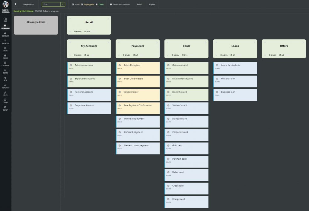 online agile scrum project management ScrumDesk app product backlog user story mapping